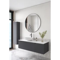 Комплект мебели Armadi Art Quatro Antracite 790-M2-140-A-A + 792-140-W + 801-MW + 545-100-GM 141 см L, подвесной, со столешницей, антрацит матовый