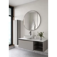 Комплект мебели Armadi Art Quatro Luna 790-M6-120-L-A + 792-120-W + 801-R-MW + 545-100-GM 121 см L, подвесной, со столешницей, серый матовый