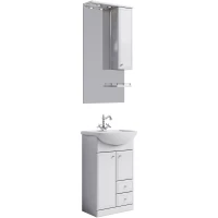 Комплект мебели белый глянец 55,5 см Aqwella Barcelona Ba.01.05/2 + 12091 + Ba.02.55