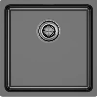 Кухонная мойка Paulmark Vista PM304444-GM 44x44 см, вороненая сталь