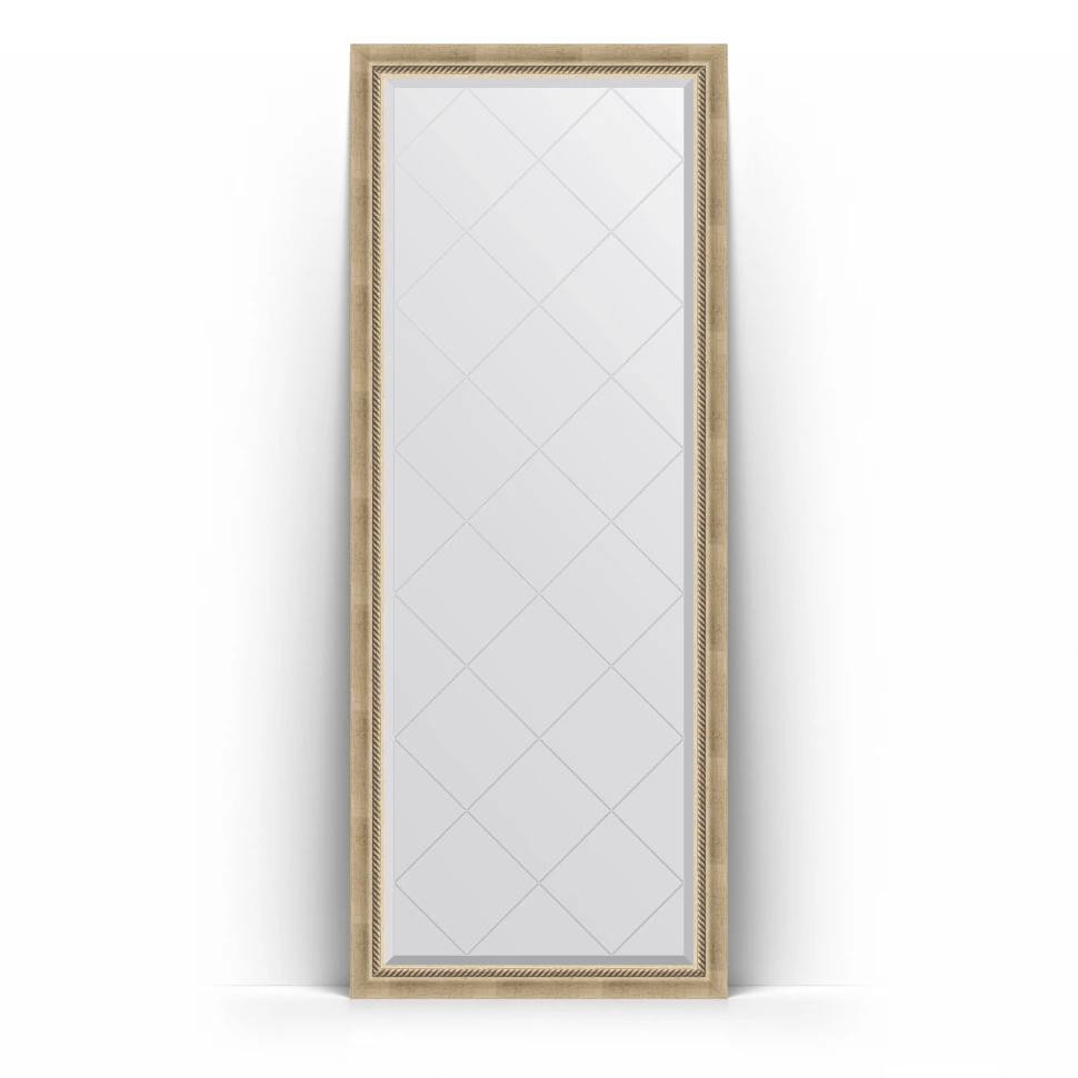 Зеркало напольное 78x198 см состаренное серебро с плетением Evoform Exclusive-G Floor BY 6302