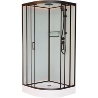 Душевая кабина 100x100x220 см Frank F400 Black 400404 прозрачное