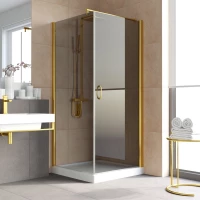 Душевой уголок Vegas Glass EP-Fis LUX 80*110 09 07 R 80x110 см R, профиль золотой, стекло графитовое