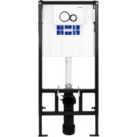 Инсталляция для унитаза Bettoserb Sava Fix Slim Duo SET40006458 с кнопкой смыва, белый глянец/хром/белый глянец