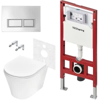 Комплект подвесной унитаз Tece TECEspring K + система инсталляции Tece TECEspring V K955201WCK