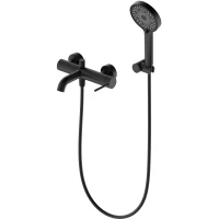 Смеситель для ванны Oliveeka Y OL-639017-MB с душевым гарнитуром, черный матовый