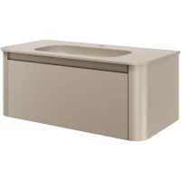 Тумба с раковиной Armadi Art Voi Daphne 782-100-D + 786-100-D 102 см, подвесная, бежевый матовый