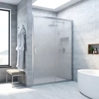 Душевая дверь Vegas Glass ZP Novo h2000 175 07 10 175 см, профиль матовый хром, стекло сатин