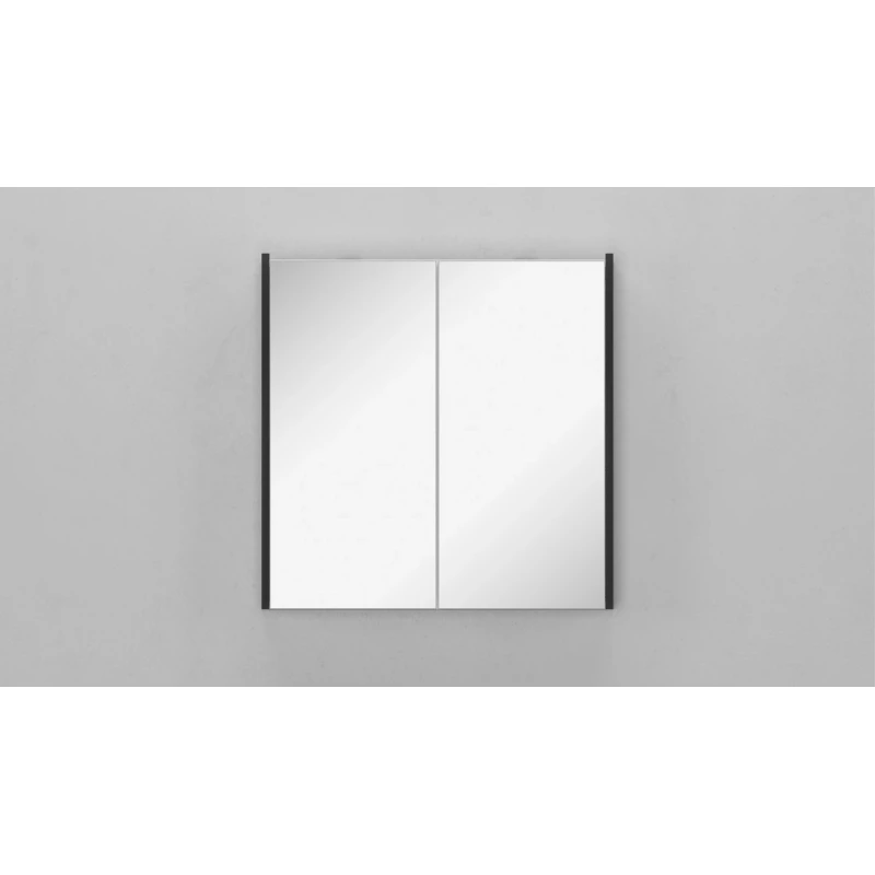 Зеркальный шкаф 80,3x80 см черный матовый Velvex Klaufs zsKLA.80-217