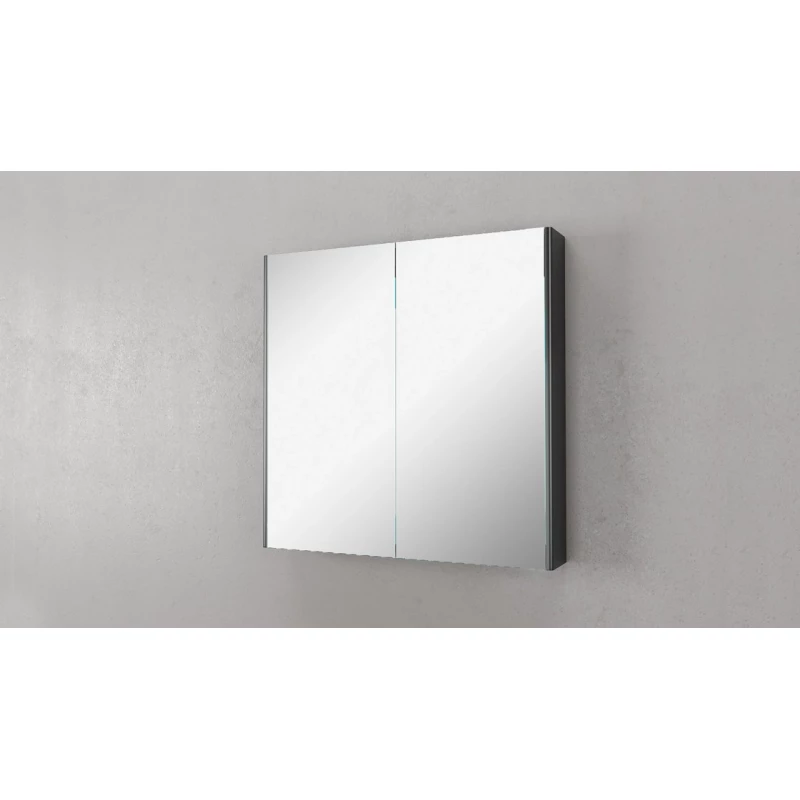 Зеркальный шкаф 80,3x80 см черный матовый Velvex Klaufs zsKLA.80-217