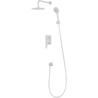 Душевой комплект Lemark Bronx LM3729MW 226 мм, со смесителем, белый матовый