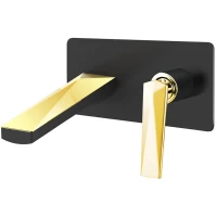 Смеситель для раковины Boheme Venturo 385-B встраиваемый, золотой/черный матовый