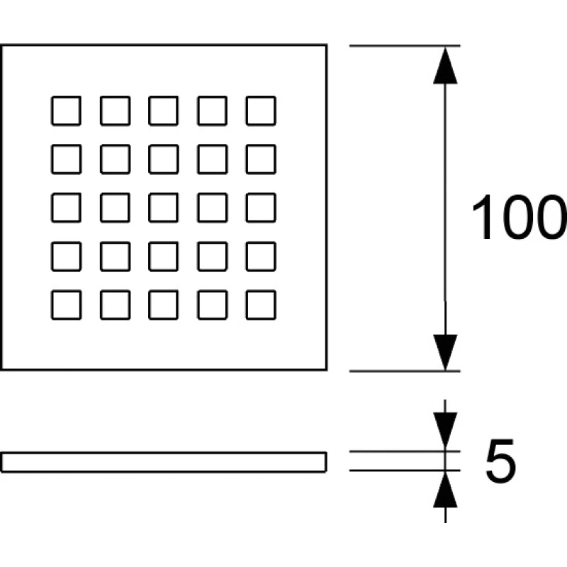 Декоративная решетка 100×100 мм TECE TECEdrainpoint S quadratum хром 3665006