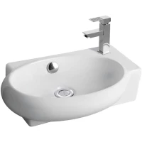 Раковина CeramaLux 9100L 43x29 см L, подвесная, белый