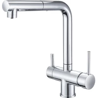 Смеситель для кухни Emar ЕСВ 7017 с подключением к фильтру, выдвижным изливом, хром