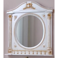 Зеркало 81,5x94,5 см белый жемчуг золотая патина Atoll Наполеон