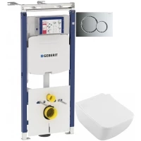 Комплект подвесной унитаз Villeroy & Boch Venticello 4611RSR1 + система инсталляции Geberit 111.362.00.5 + 115.770.21.5