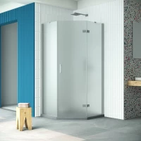 Душевой уголок Vegas Glass AFA-Pen Retta 90 07 10 R 90x90 см R, профиль матовый хром, стекло сатин