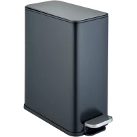 Мусорное ведро WeltWasser Paolo BL 10000013417 10л, с педалью, черный матовый