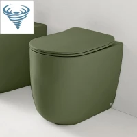 Унитаз приставной Kerasan Nolita 531911 безободковый, торнадо, зеленый матовый