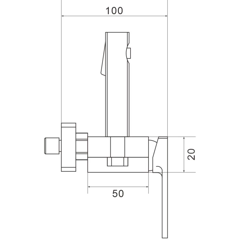 Гигиенический душ Shevanik S6805T-1 со смесителем, оружейная сталь