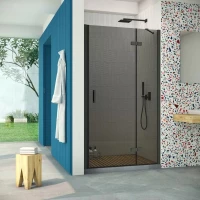 Душевая дверь Vegas Glass AFP Retta 95 02M 07 R 95 см R, профиль черный матовый, стекло графитовое