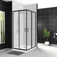 Душевой уголок 90x90 см BelBagno UNO-195-A-2-90-P-NERO текстурное