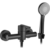 Смеситель для душа Rea Ontario REA-B5500 с душевым гарнитуром, черный матовый