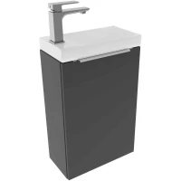 Тумба под раковину ЗОВ Монови Слим MS40G 41,4 см R, подвесная, антрацит матовый