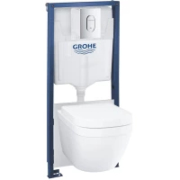 Комплект подвесной унитаз Grohe Euro Ceramic 39328000 + 39330001 + система инсталляции Grohe 38528001 + 40911000 +  3855800M + 37131000 + 37624000