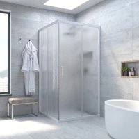 Душевой уголок Vegas Glass ZA NOVO h2000 85 01 02 85x85 см, профиль белый, стекло шиншилла