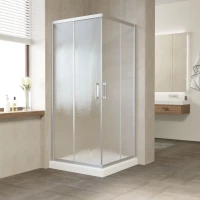 Душевой уголок Vegas Glass ZA NOVO h2000 110 07 02 110x110 см, профиль матовый хром, стекло шиншилла