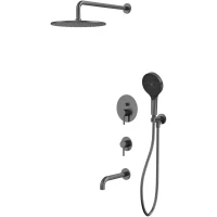 Душевой комплект Whitecross Y YSET07TOPGM 300 мм, со смесителем, оружейная сталь