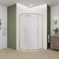 Душевой уголок Veconi Ottimo OP10G-100100-07-C9 100x100 см, профиль золотой матовый, стекло матовое