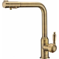 Смеситель для кухни Zorg ZR 320 YF-33 BR с подключением к фильтру, бронза
