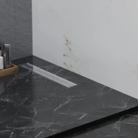 Душевой трап (лоток) Paini Line CH550LN 55 см, с решеткой, перфорированный, хром