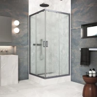 Душевой уголок Vegas Glass ZA Protec h1900 90 06 02 90x90 см, профиль оружейная сталь матовый, стекло шиншилла