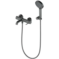 Смеситель для ванны Wonzon & Woghand Stick WW-88639017-BGM с душевым гарнитуром, темный графит матовый