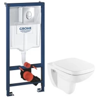 Комплект подвесной унитаз Roca Debba 346997000 + ZRU9302826 + система инсталляции Grohe 38721001