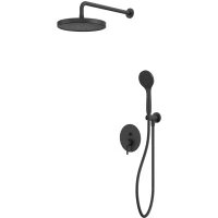 Душевой комплект Whitecross Y YSET04BASICBL 267 мм, со смесителем, черный матовый