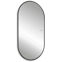 Зеркало Abber Kontur AG6302SCB 55x105 см, с LED-подсветкой, сенсорным выключателем, диммером, черный