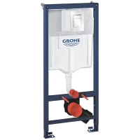 Инсталляция для унитаза Grohe Skate Cosmopolitan S 39750001 + 37535SH0 с кнопкой смыва, альпийский белый