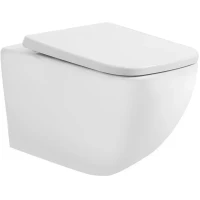 Унитаз подвесной Art&Max Maxima AM010CHR/AM2032SC безободковый, с сиденьем микролифт, белый