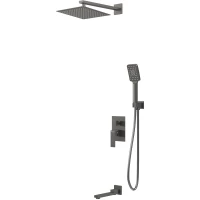 Душевой комплект Grossman Style 501.K35.05.420 304x193 мм, со смесителем, графит матовый