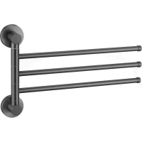 Полотенцедержатель Savol S-005603Q 34,8 см, поворотный, тройной, графит