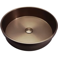 Раковина Abber Wasser Kreis AF2408MRG 41,6x41,6 см, встраиваемая сверху, розовое золото матовый