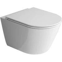 Унитаз подвесной Esbano Clavel-53T ESUPCLAV53TW безободковый, торнадо, с сиденьем микролифт, белый