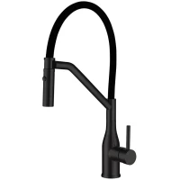 Смеситель для кухни Gappo G4098-16 с гибким изливом, черный матовый