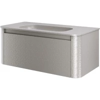 Тумба под раковину Armadi Art Voi Stonefinish Stonegrey 782-100-SF-SG 100 см, подвесная, светло-серый камень матовый