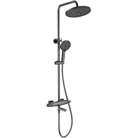 Душевая система Wonzon & Woghand Neo WW-B3035-A2-BGG 255 мм, с термостатом, темный графит матовый